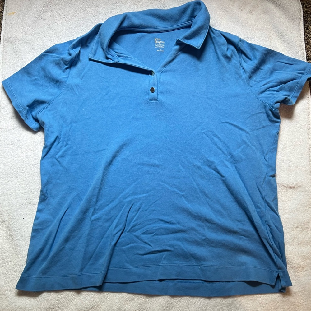 Kim rogers collard tshirt blue large